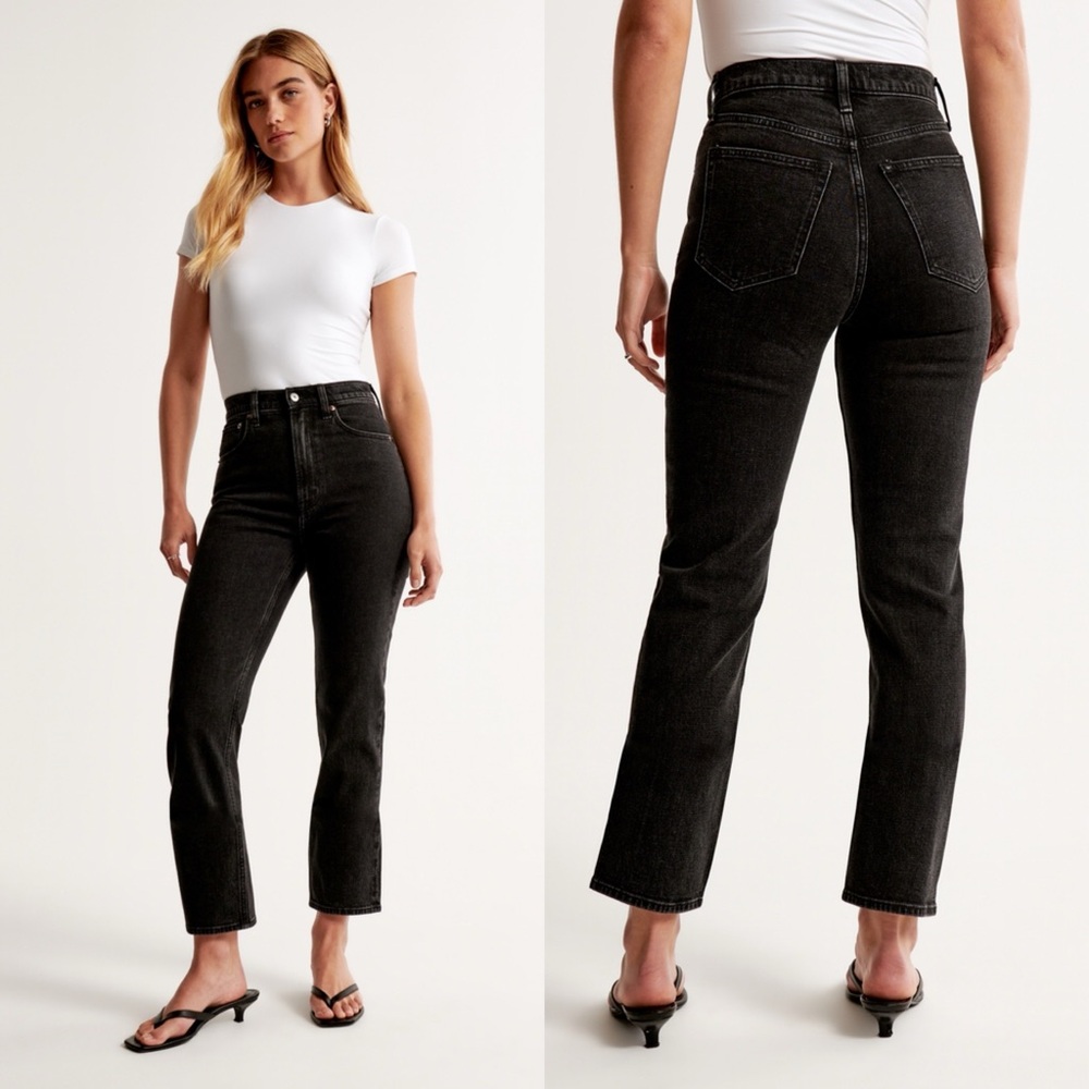 Abercrombie Fitch Jeans Women’s 28/6R Black The Ankle Straight Ultra High Rise
